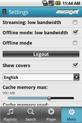 Note you can choose audio quality for each of the app's modes.